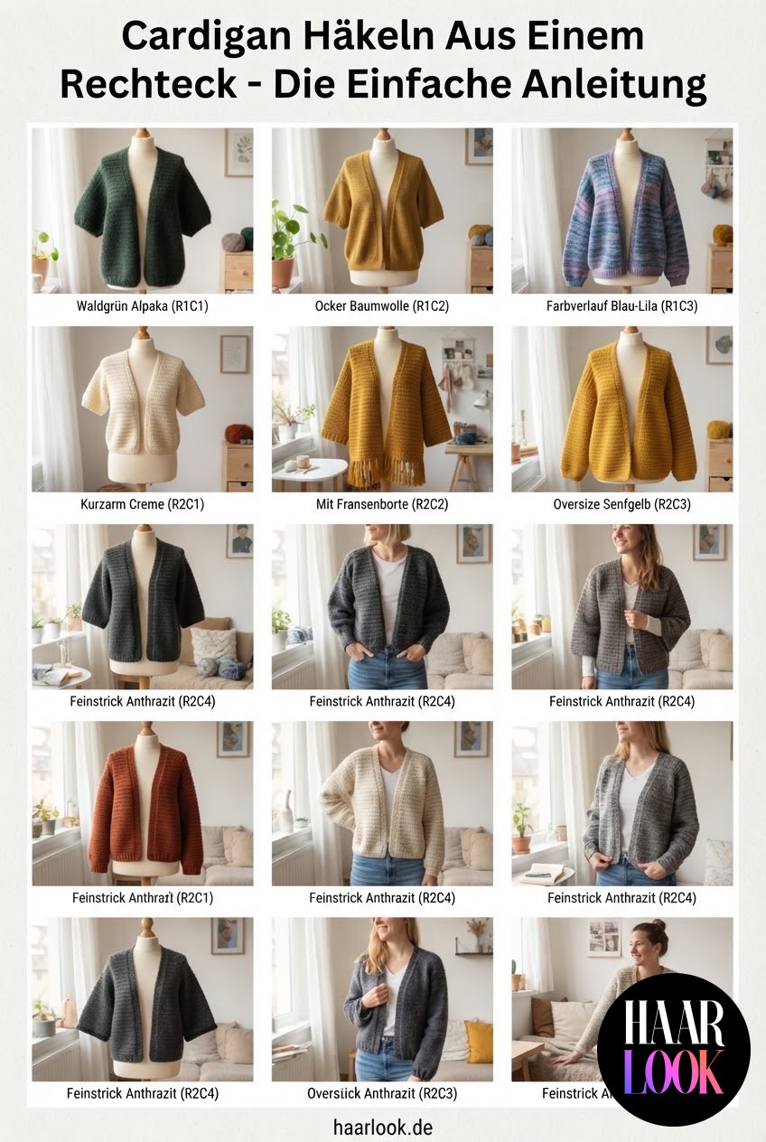 Cardigan Häkeln Aus Einem Rechteck - Die Einfache Anleitung