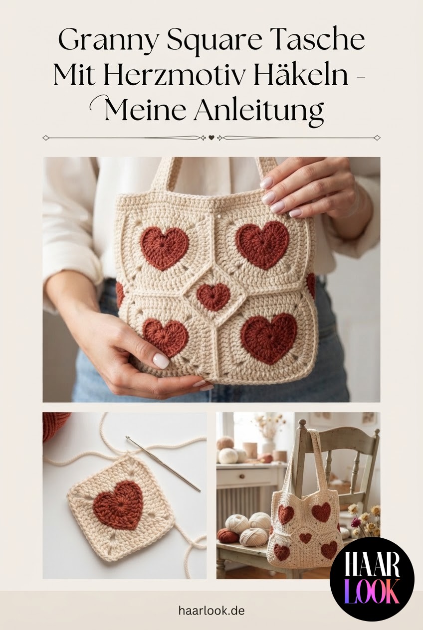 Granny Square Tasche Mit Herzmotiv Häkeln - Meine Anleitung