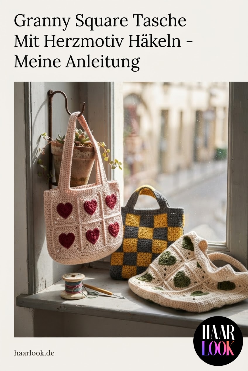 Granny Square Tasche Mit Herzmotiv Häkeln - Meine Anleitung