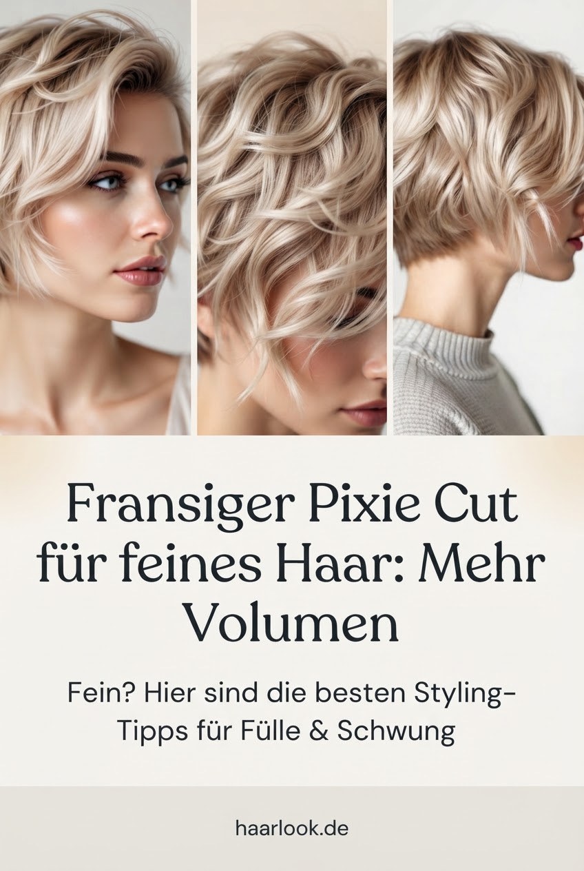 Fransiger Pixie Cut für feines Haar: Mehr Volumen