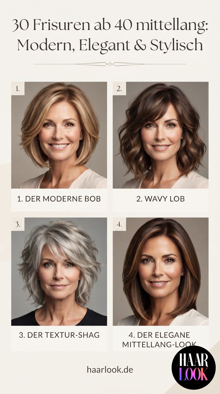 30 Frisuren ab 40 mittellang: Modern, Elegant & Stylisch