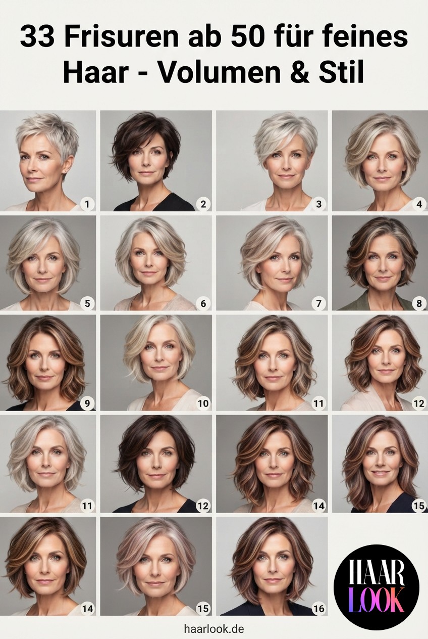 33 Frisuren ab 50 für feines Haar - Volumen & Stil