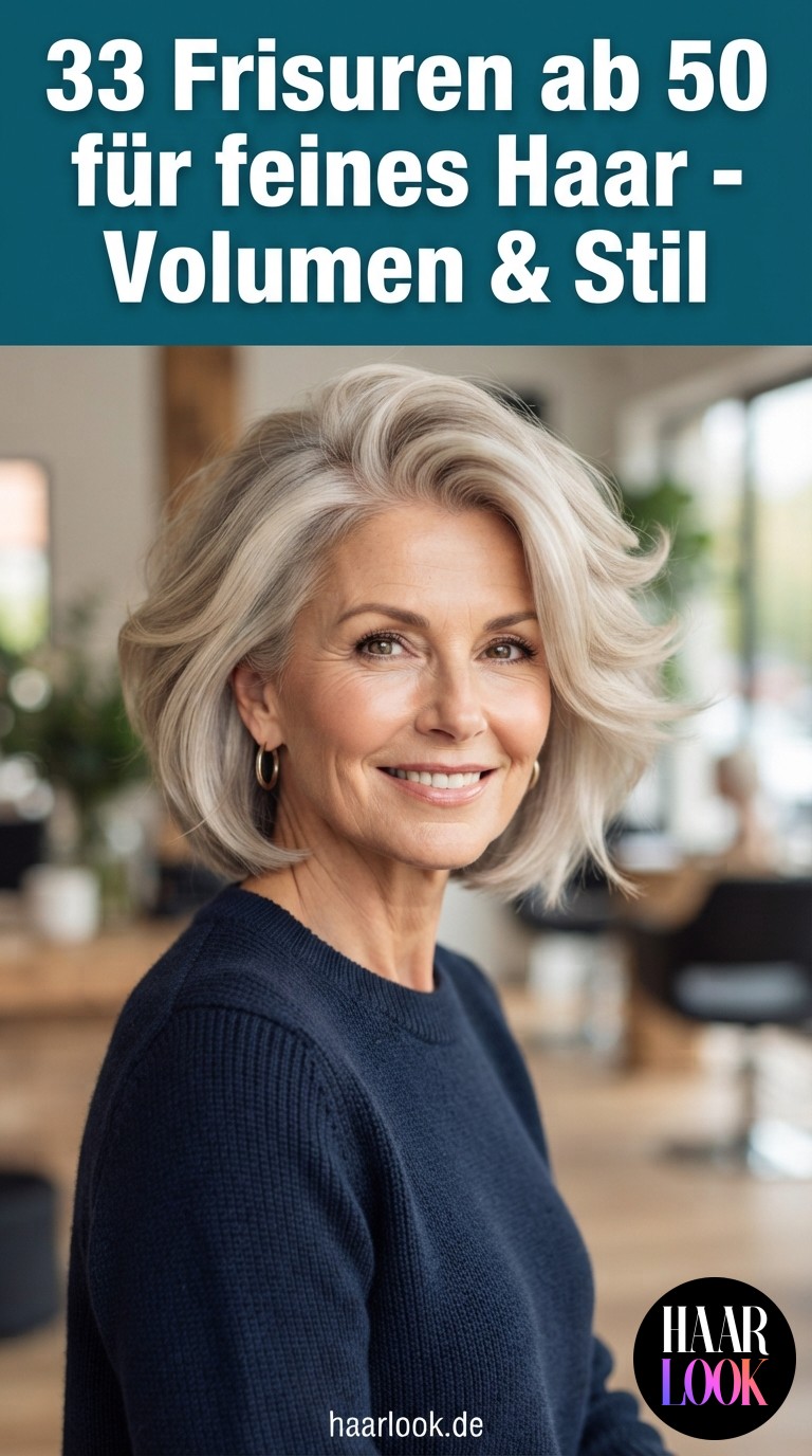 33 Frisuren ab 50 für feines Haar - Volumen & Stil
