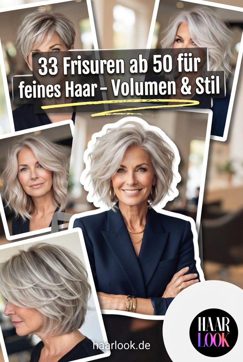 33 Frisuren ab 50 für feines Haar - Volumen & Stil