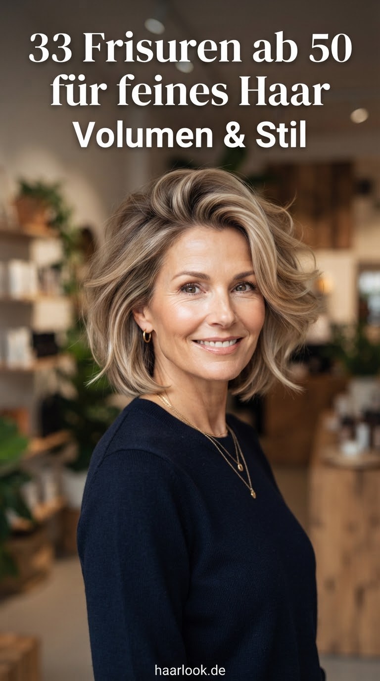 33 Frisuren ab 50 für feines Haar - Volumen & Stil