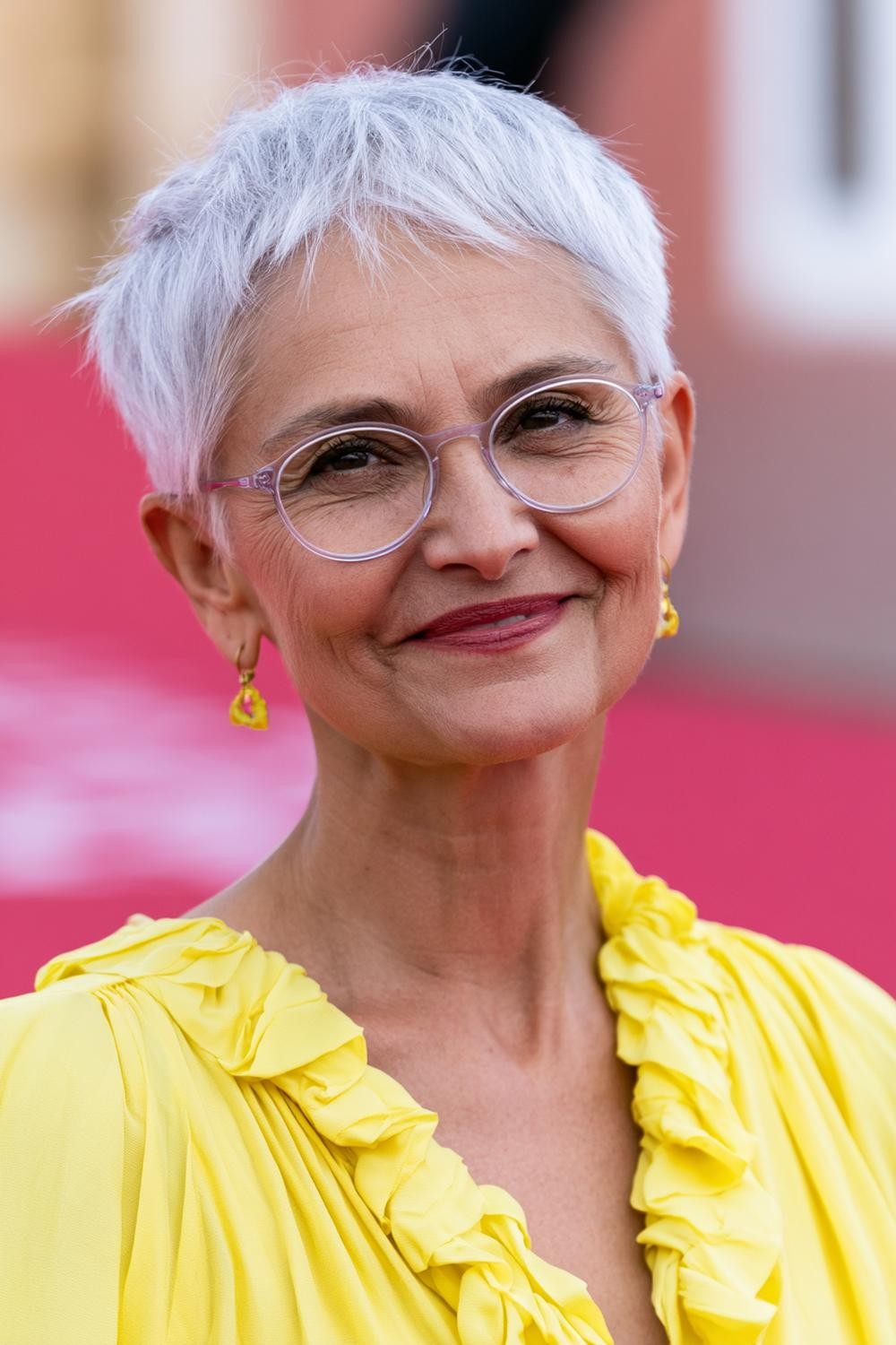 Frecher Pixie mit transparenter Brille