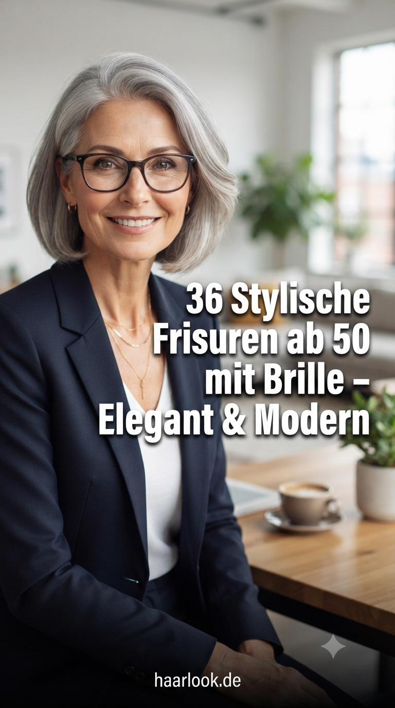 36 Stylische Frisuren ab 50 mit Brille - Elegant & Modern