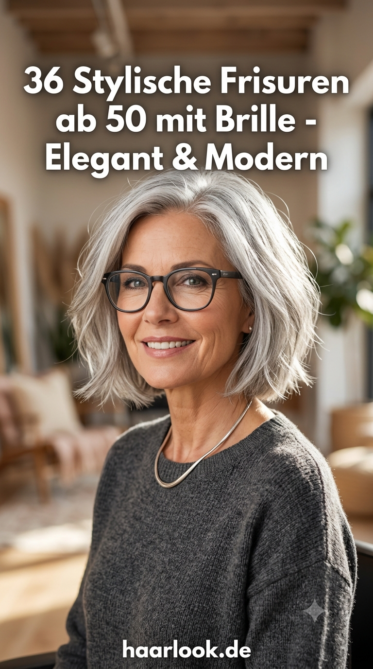 36 Stylische Frisuren ab 50 mit Brille - Elegant & Modern