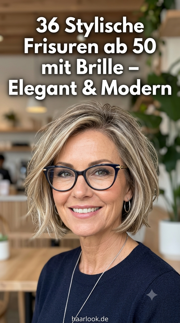 36 Stylische Frisuren ab 50 mit Brille - Elegant & Modern