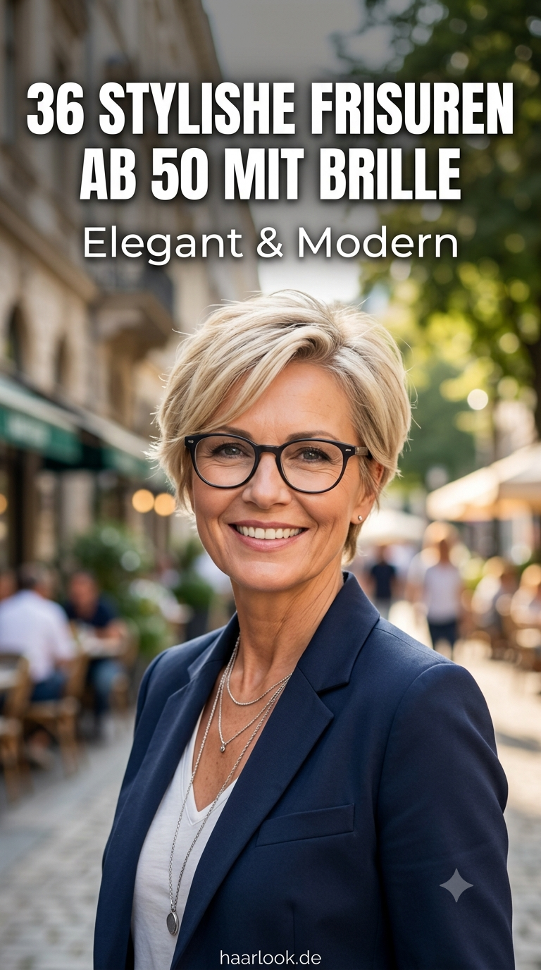 36 Stylische Frisuren ab 50 mit Brille - Elegant & Modern