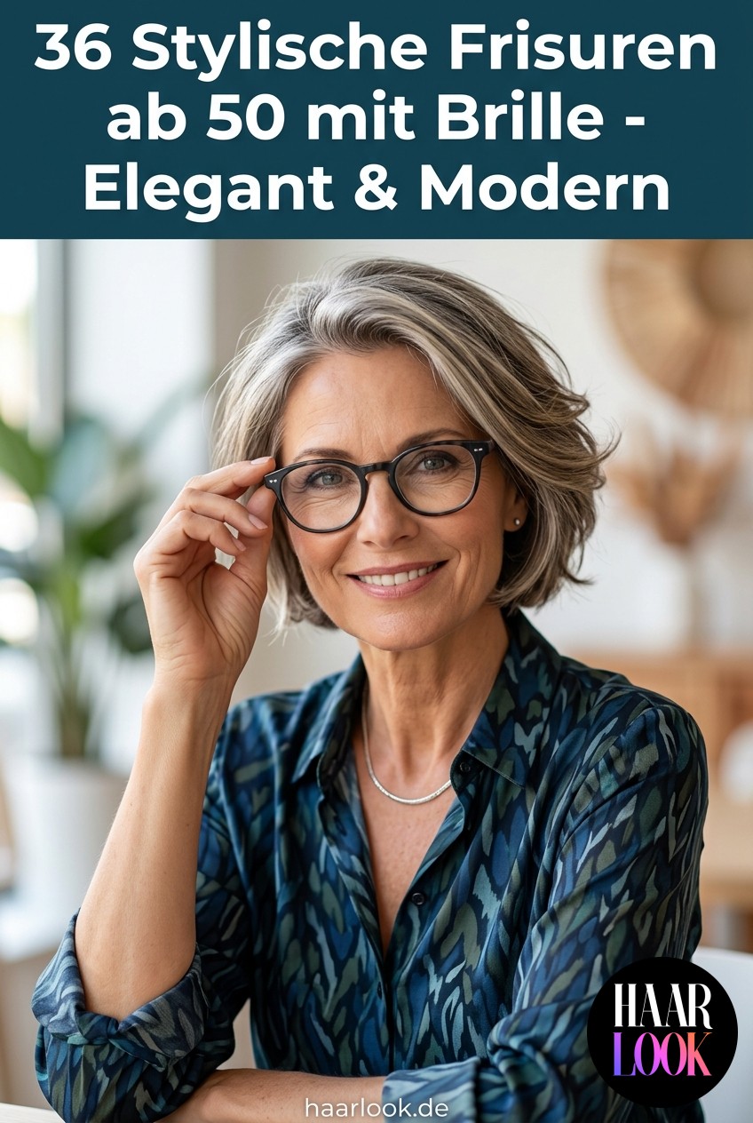 36 Stylische Frisuren ab 50 mit Brille - Elegant & Modern
