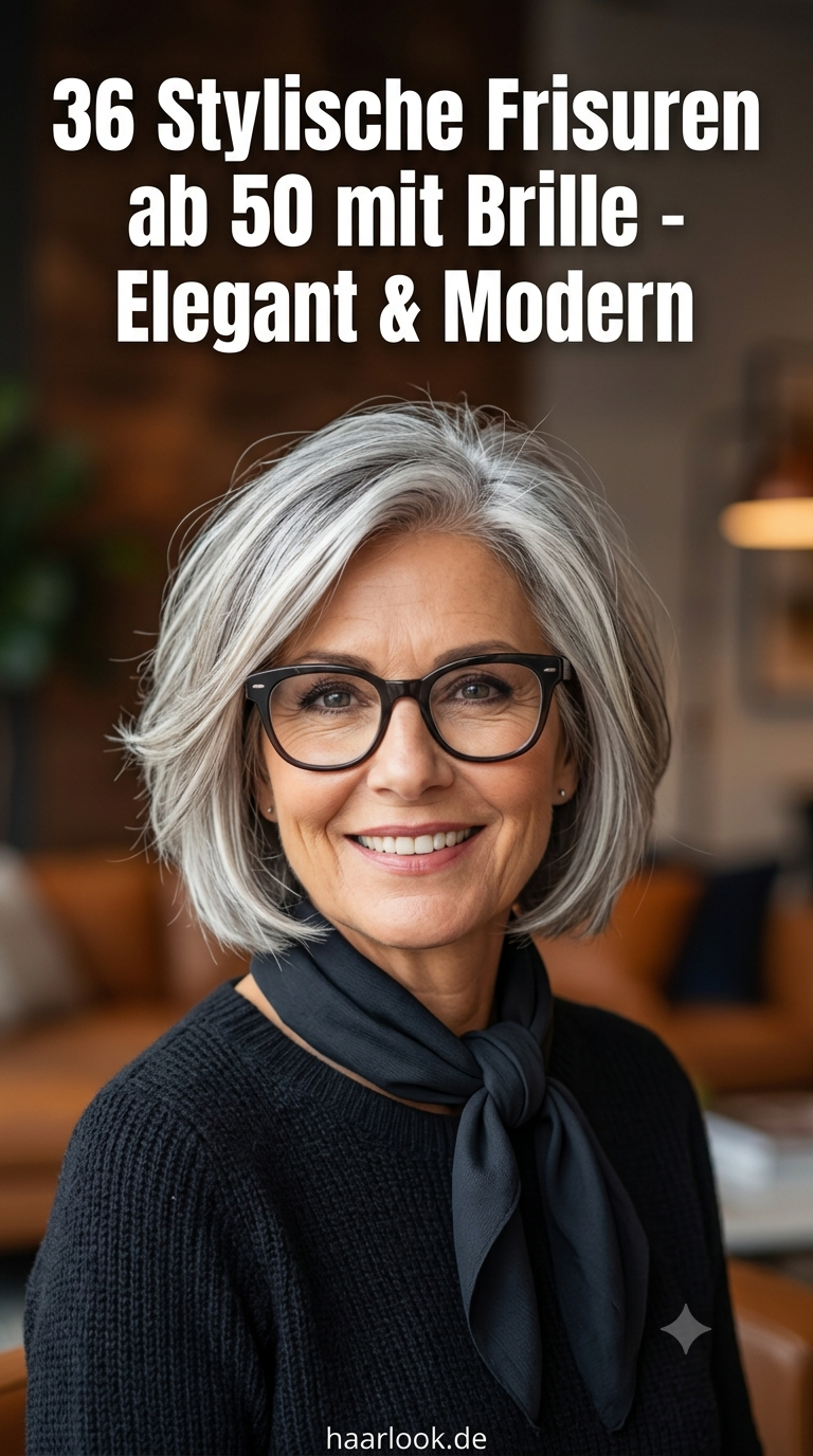 36 Stylische Frisuren ab 50 mit Brille - Elegant & Modern