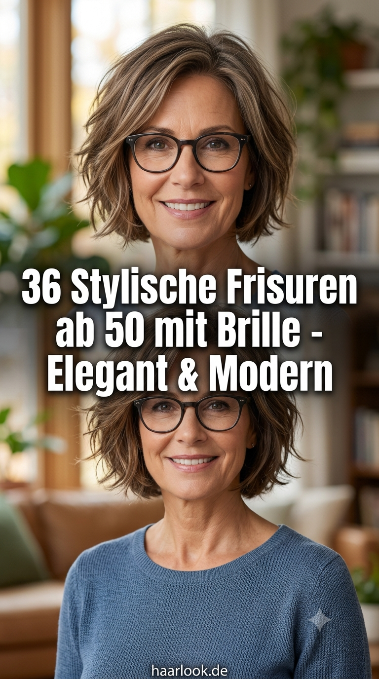36 Stylische Frisuren ab 50 mit Brille - Elegant & Modern
