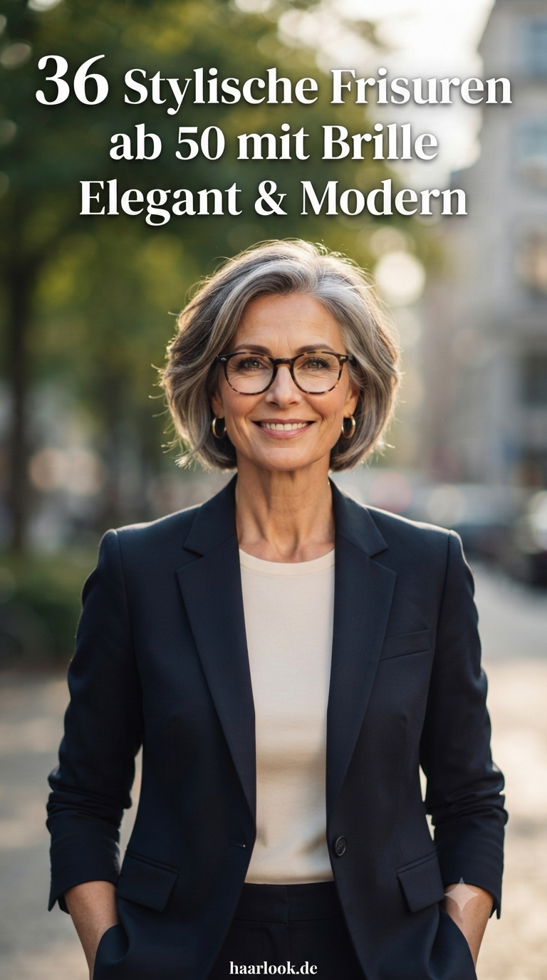 36 Stylische Frisuren ab 50 mit Brille - Elegant & Modern