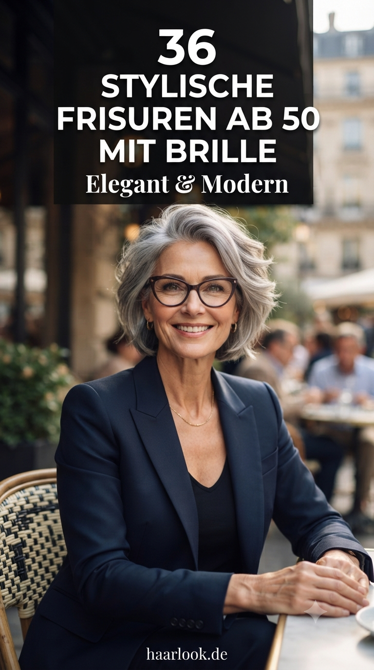 36 Stylische Frisuren ab 50 mit Brille - Elegant & Modern