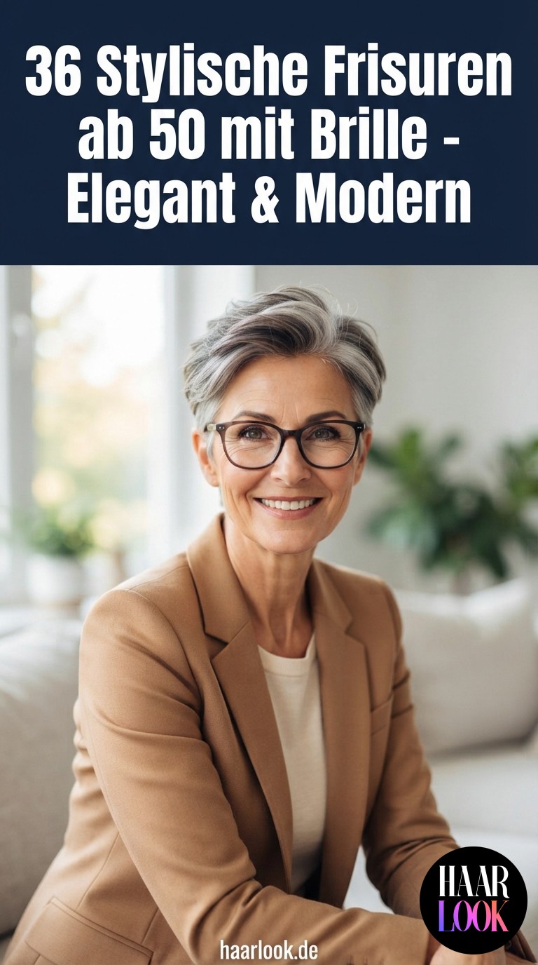 36 Stylische Frisuren ab 50 mit Brille - Elegant & Modern
