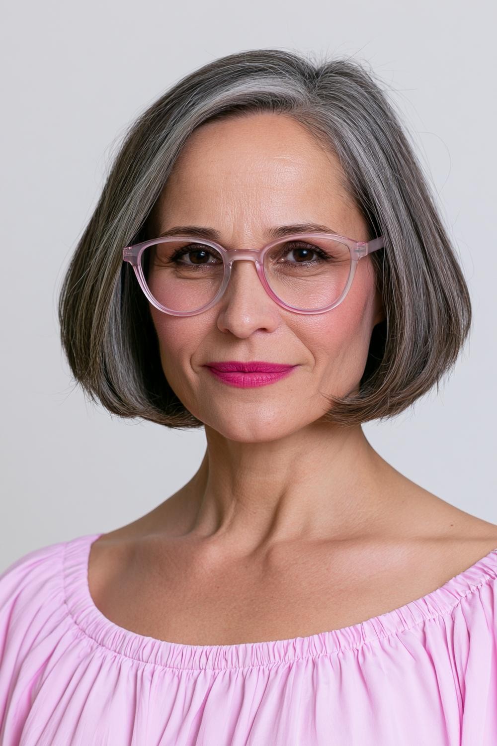 Transparente Brille als Highlight