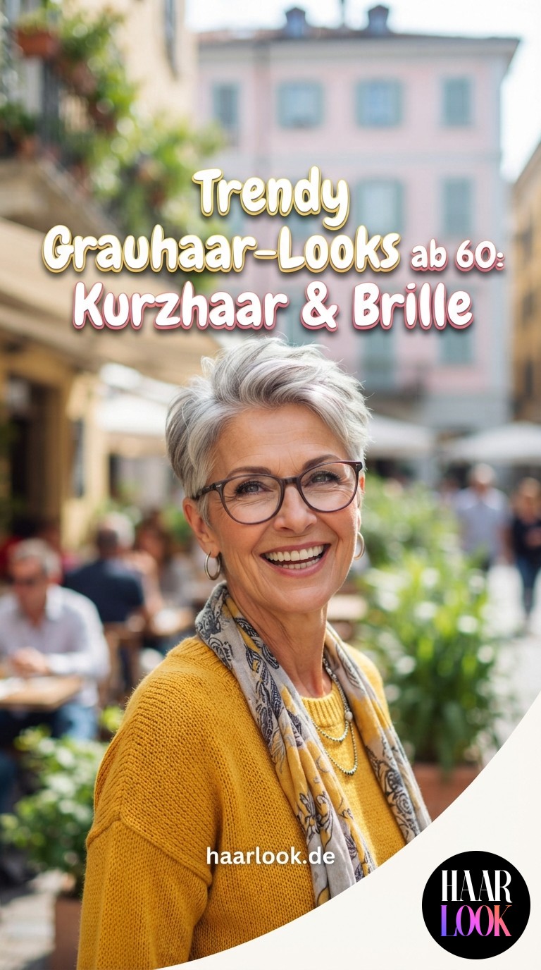 Trendy Grauhaar-Looks ab 60: Kurzhaar & Brille