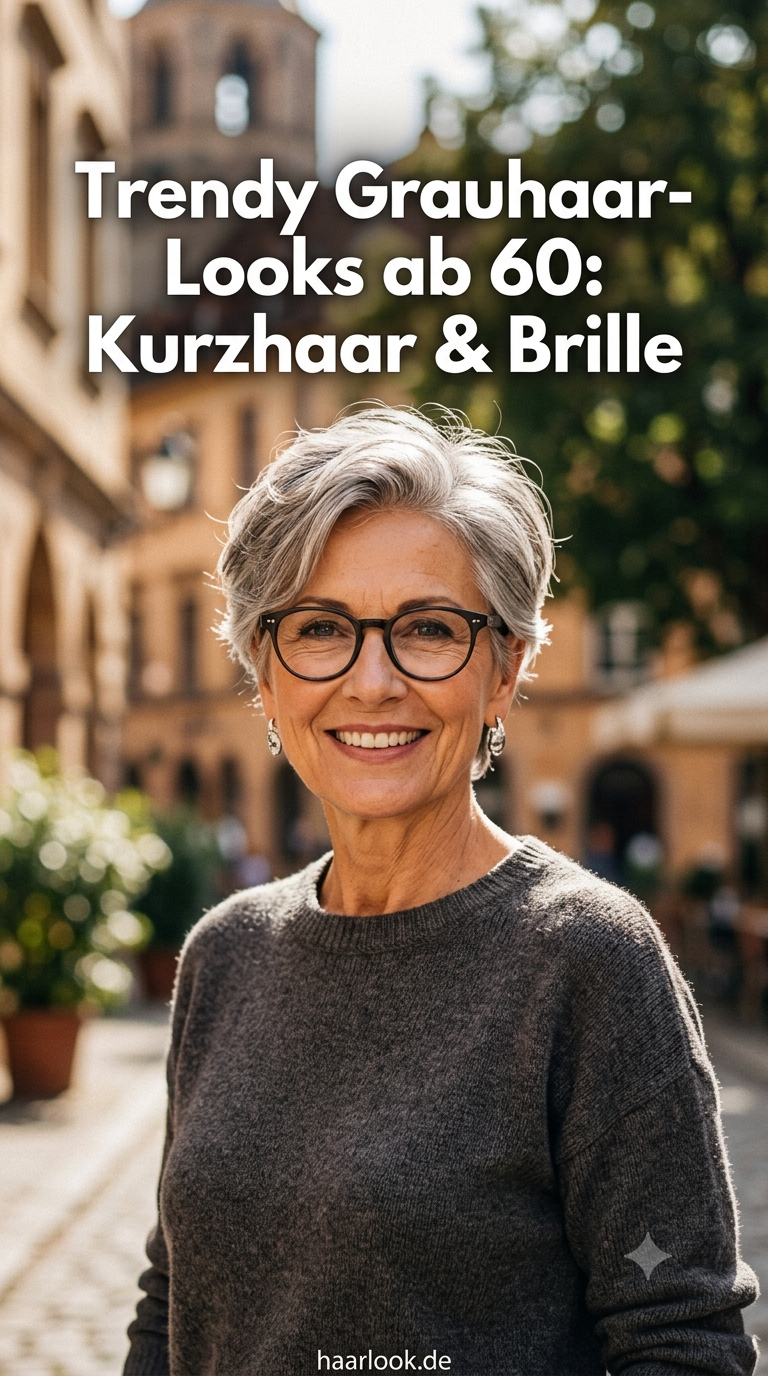 Trendy Grauhaar-Looks ab 60: Kurzhaar & Brille