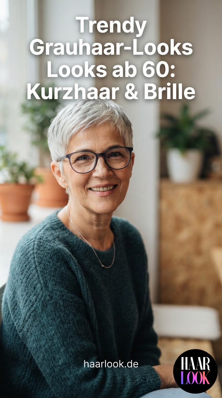 Trendy Grauhaar-Looks ab 60: Kurzhaar & Brille
