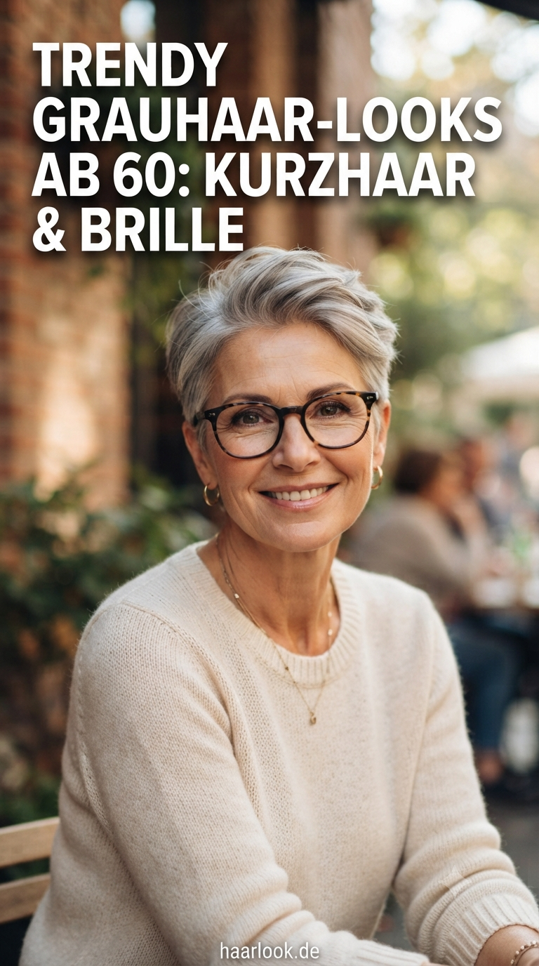 Trendy Grauhaar-Looks ab 60: Kurzhaar & Brille