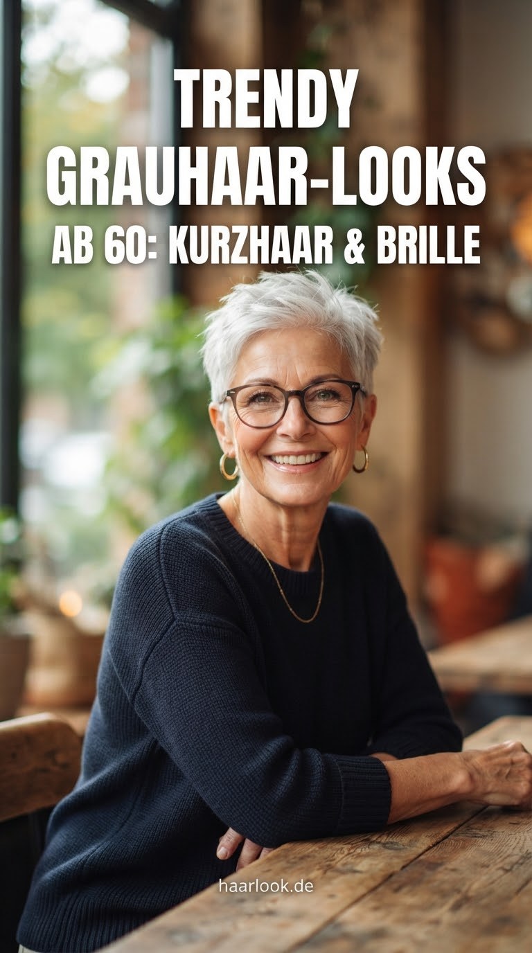 Trendy Grauhaar-Looks ab 60: Kurzhaar & Brille