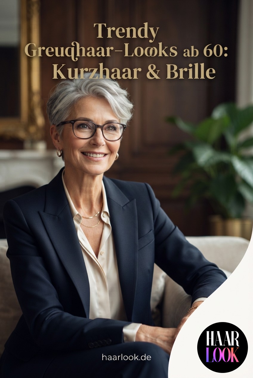Trendy Grauhaar-Looks ab 60: Kurzhaar & Brille