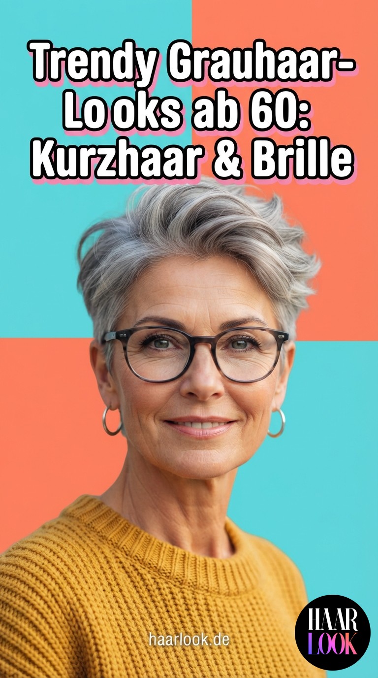 Trendy Grauhaar-Looks ab 60: Kurzhaar & Brille