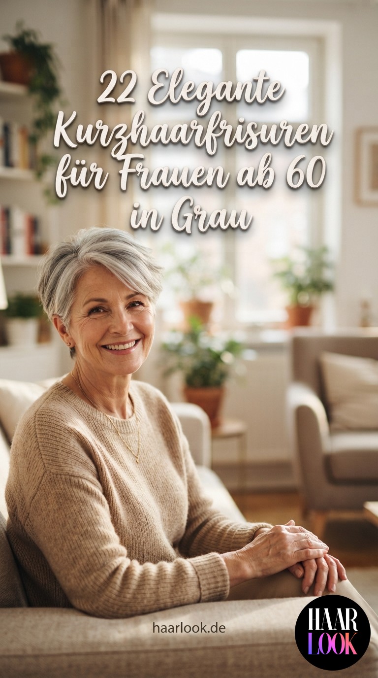 22 Elegante Kurzhaarfrisuren für Frauen ab 60 in Grau