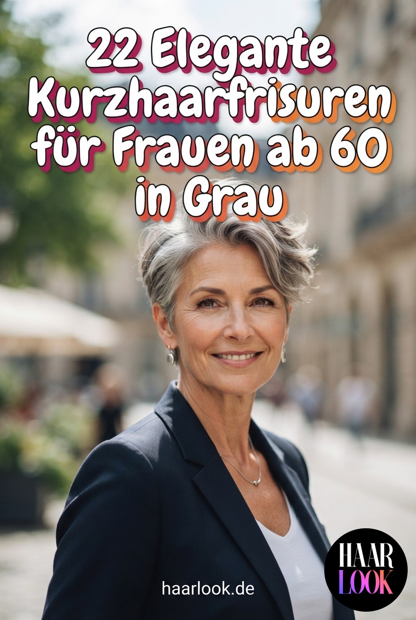 22 Elegante Kurzhaarfrisuren für Frauen ab 60 in Grau