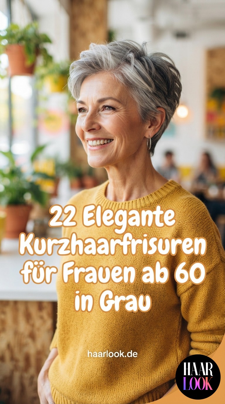 22 Elegante Kurzhaarfrisuren für Frauen ab 60 in Grau