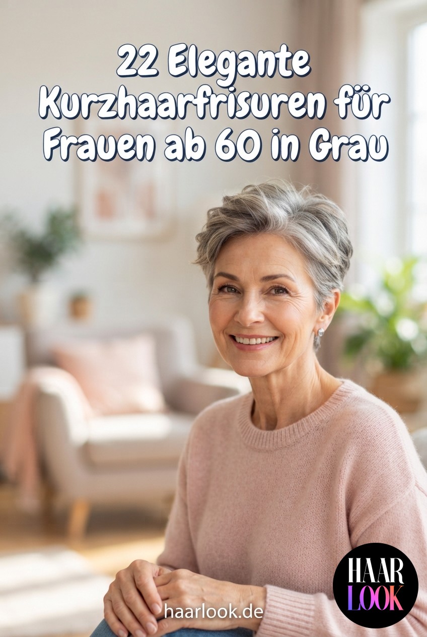 22 Elegante Kurzhaarfrisuren für Frauen ab 60 in Grau