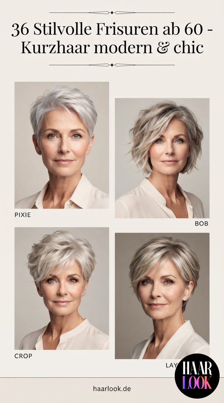 36 Stilvolle Frisuren ab 60 - Kurzhaar modern & chic