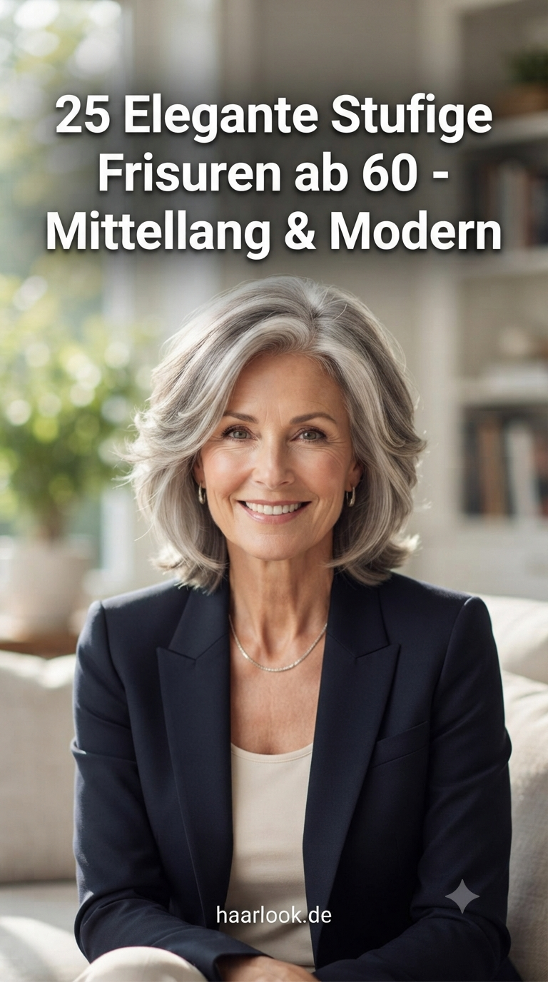 25 Elegante Stufige Frisuren ab 60 - Mittellang & Modern
