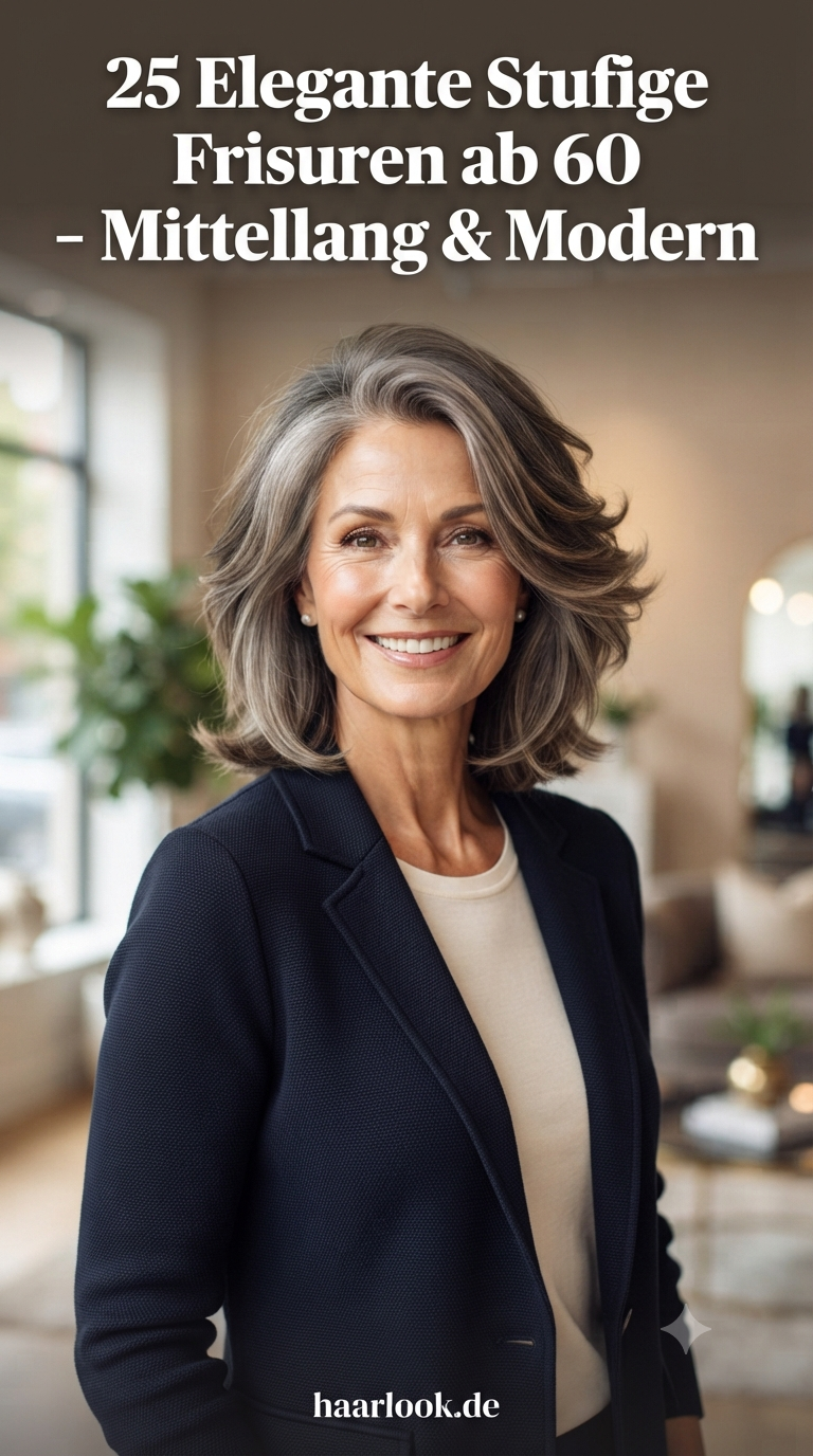 25 Elegante Stufige Frisuren ab 60 - Mittellang & Modern