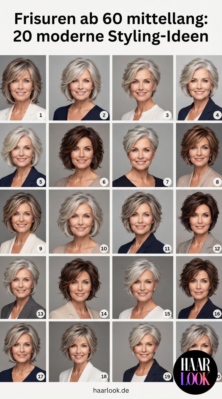 Frisuren ab 60 mittellang: 20 moderne Styling-Ideen
