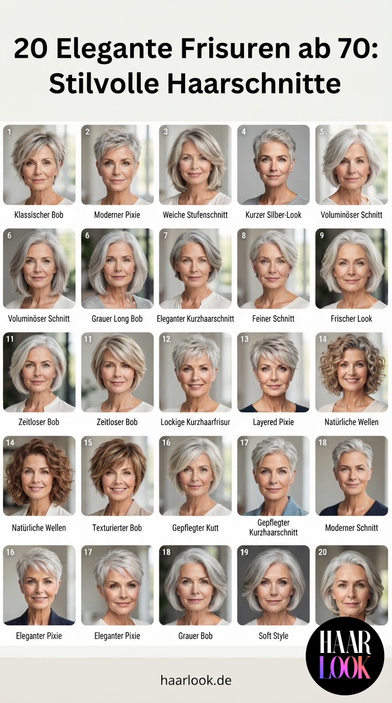 20 Elegante Frisuren ab 70: Stilvolle Haarschnitte
