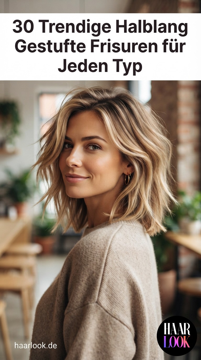 30 Trendige Halblang Gestufte Frisuren für Jeden Typ