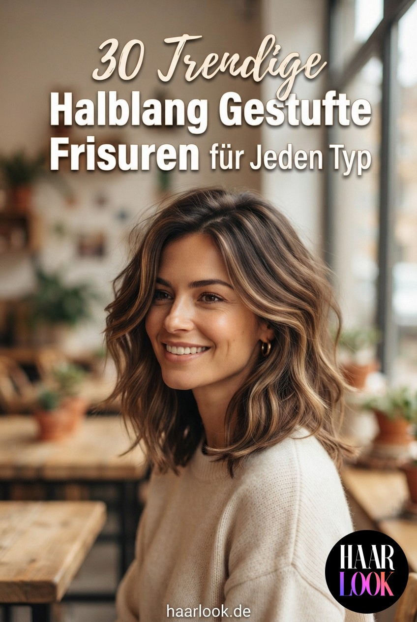 30 Trendige Halblang Gestufte Frisuren für Jeden Typ