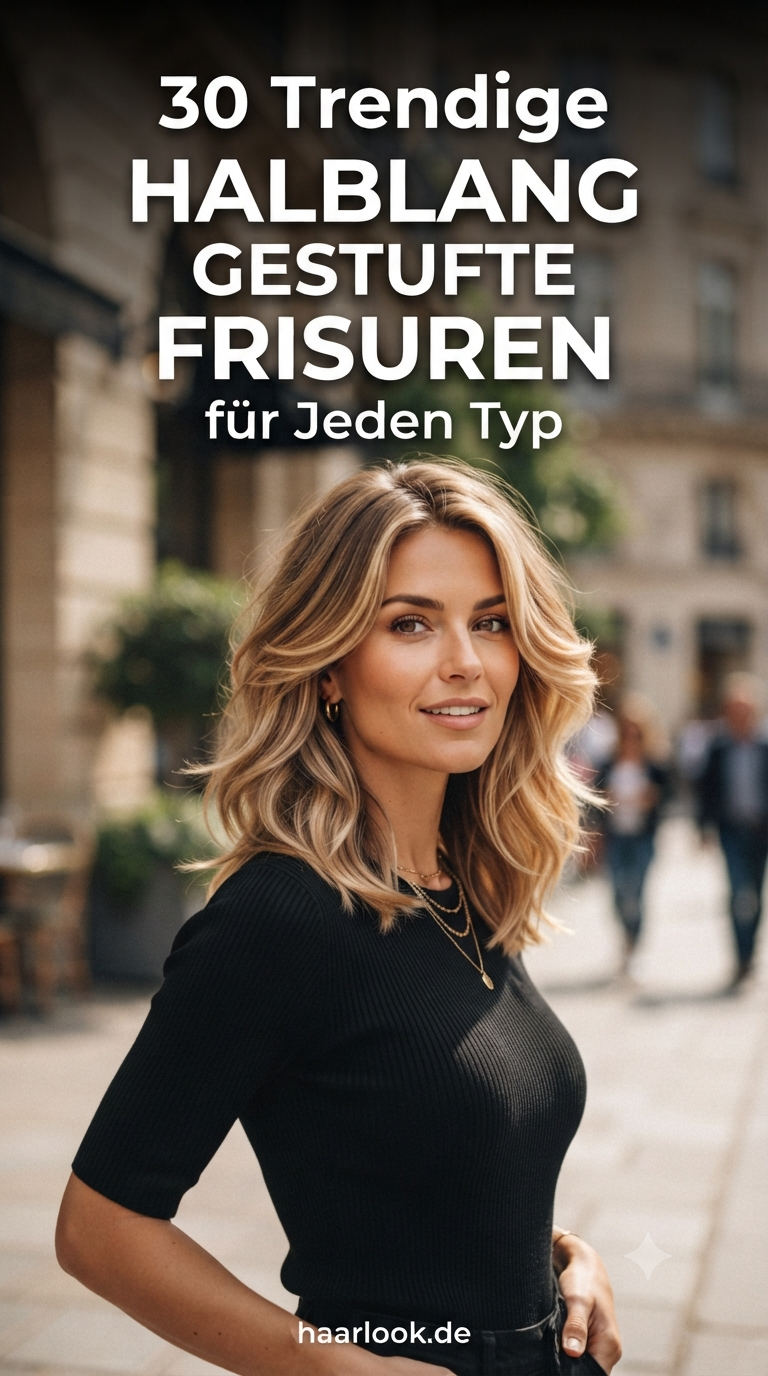 30 Trendige Halblang Gestufte Frisuren für Jeden Typ