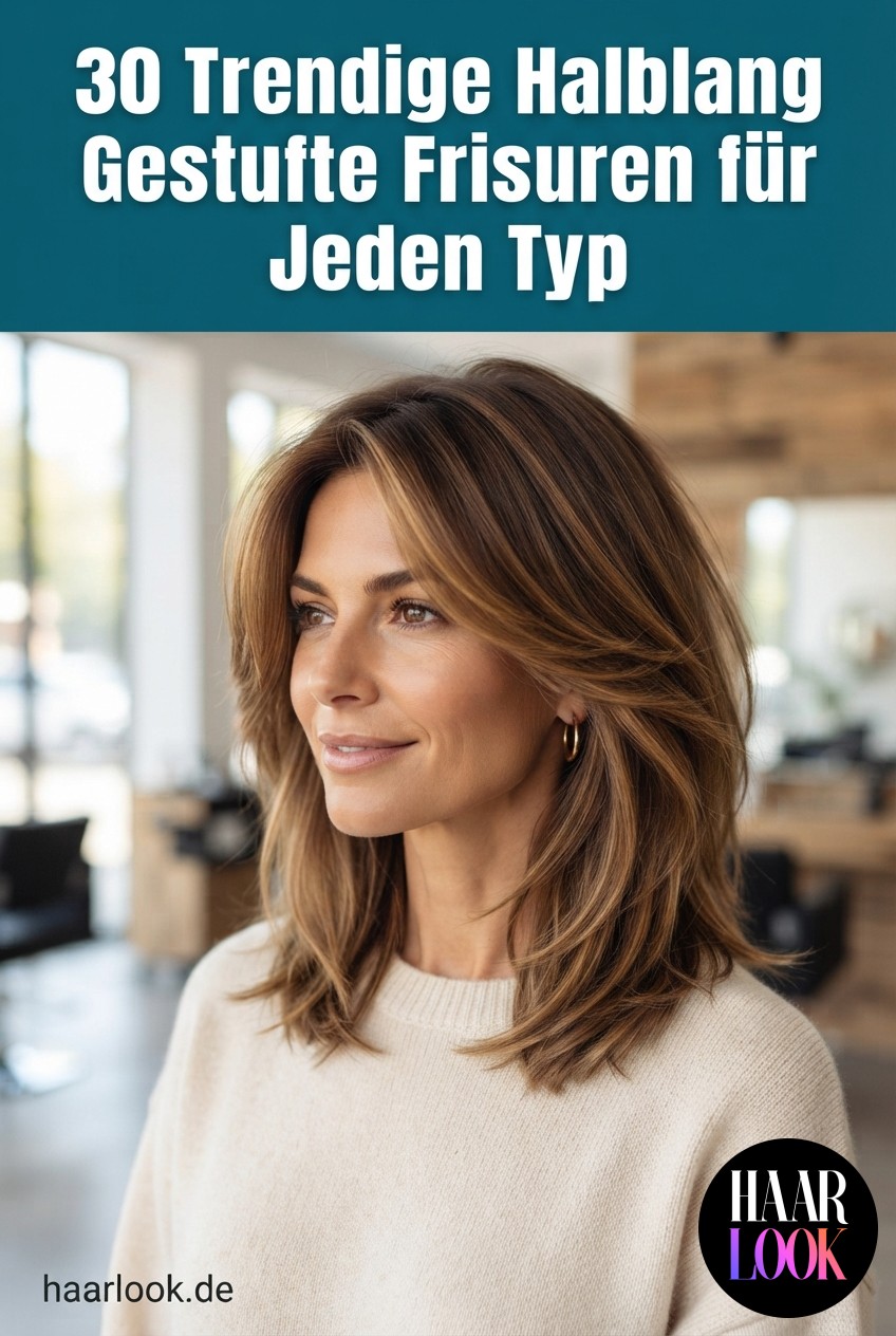 30 Trendige Halblang Gestufte Frisuren für Jeden Typ