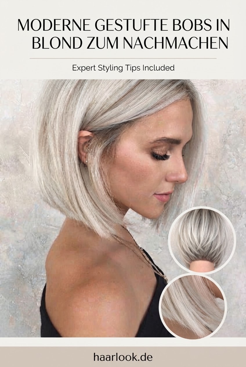 Moderne gestufte Bobs in Blond zum Nachmachen