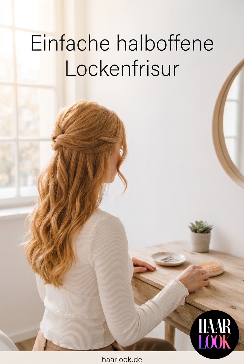 Einfache halboffene Lockenfrisur