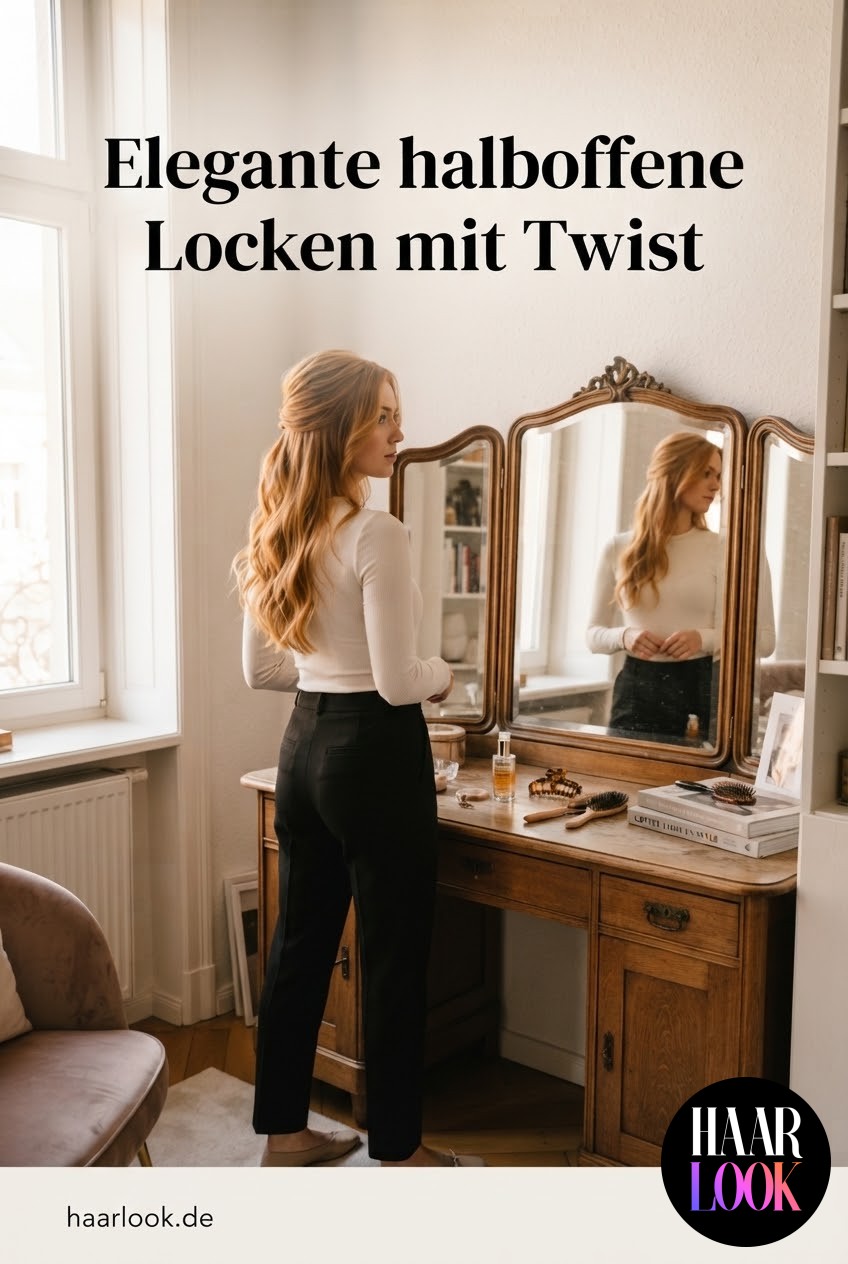 Elegante halboffene Locken mit Twist