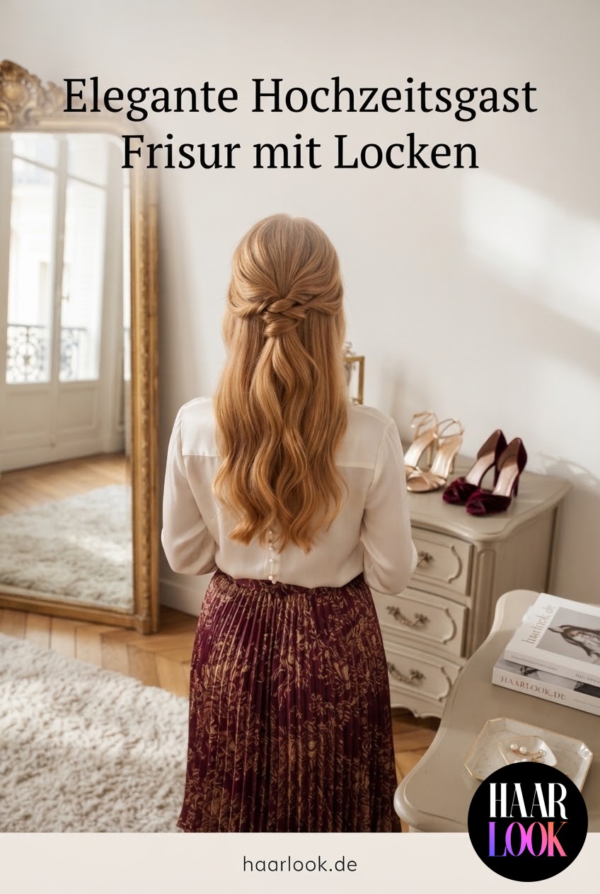 Elegante Hochzeitsgast Frisur mit Locken