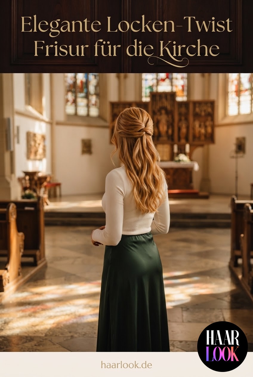 Elegante Locken-Twist Frisur für die Kirche