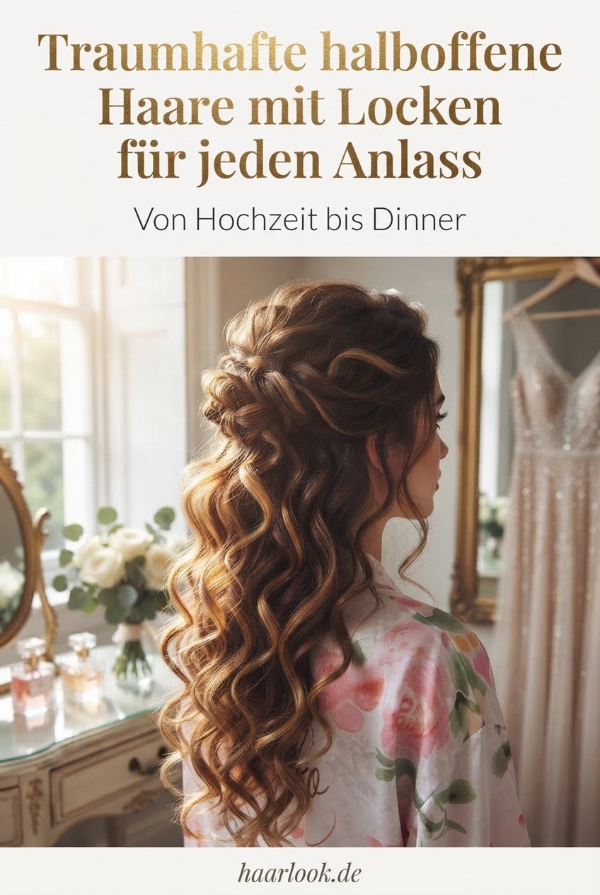 Traumhafte halboffene Haare mit Locken für jeden Anlass