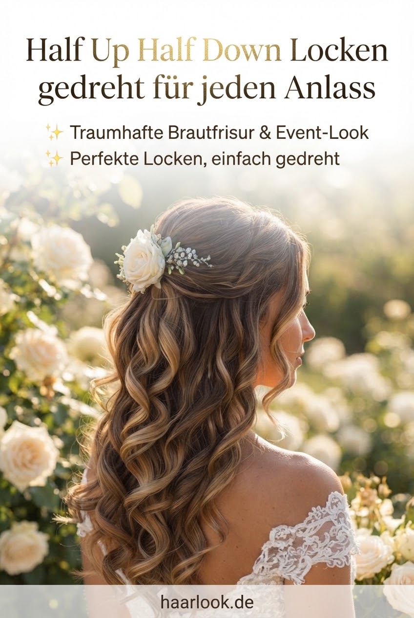 Half Up Half Down Locken gedreht für jeden Anlass