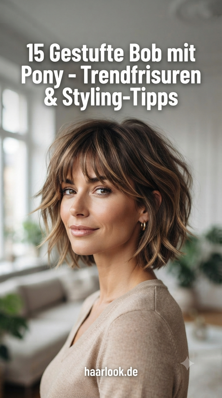 15 Gestufte Bob mit Pony - Trendfrisuren & Styling-Tipps