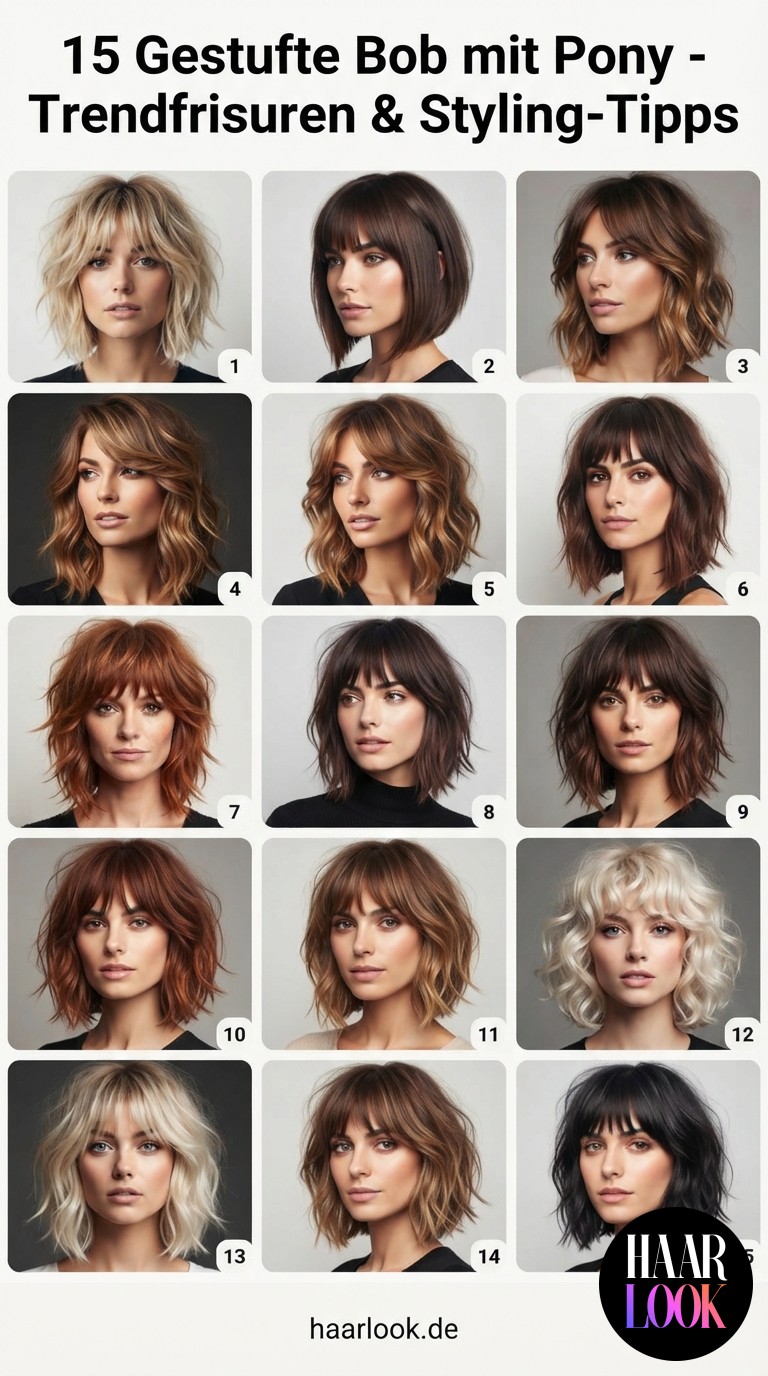 15 Gestufte Bob mit Pony - Trendfrisuren & Styling-Tipps